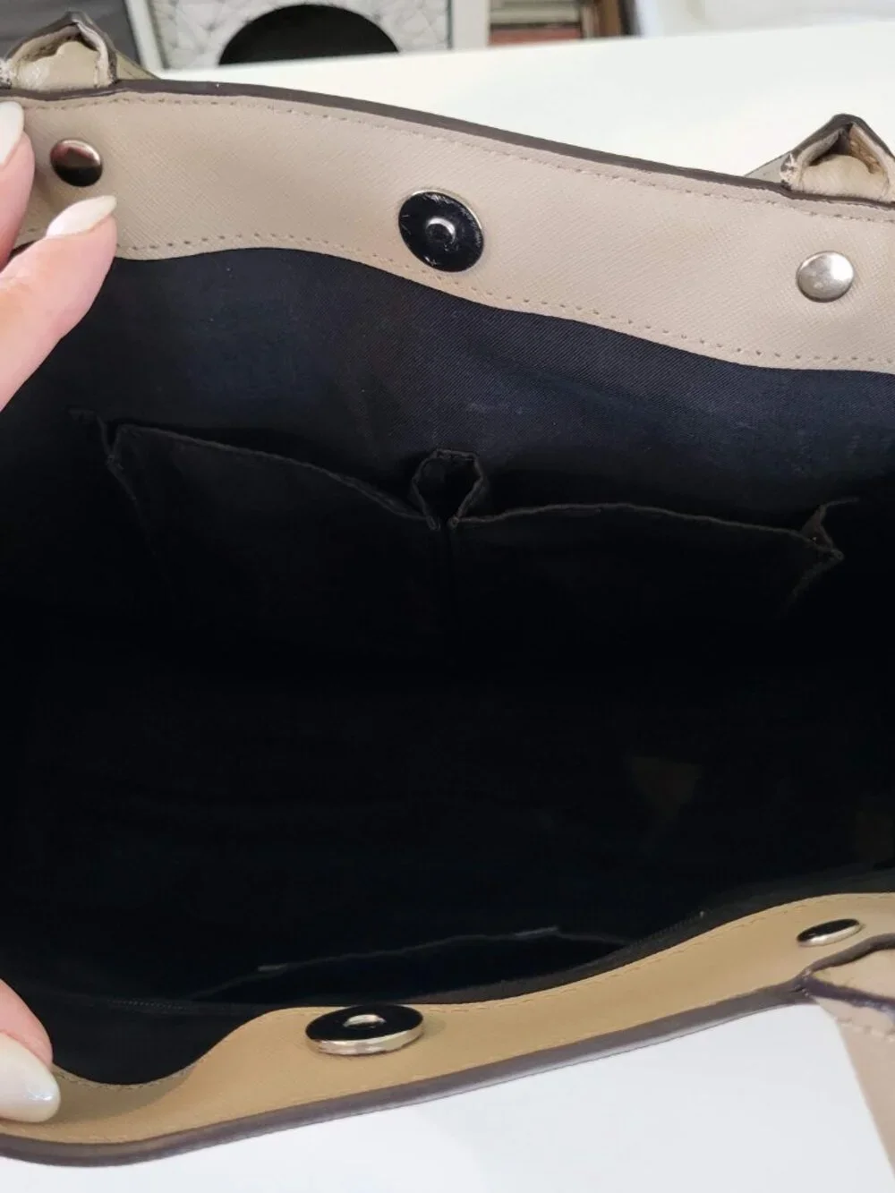 Rebecca Minkoff Beige Saffiano Leather, Medium Morning After Bag(M.A.B) Tote